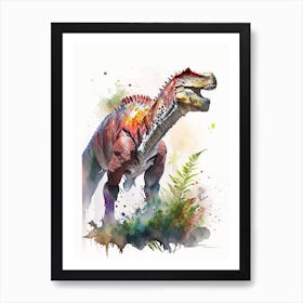 Carnotaurus 1 Watercolour Dinosaur Art Print