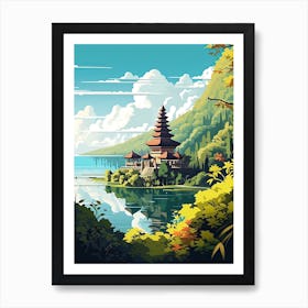 Bali, Indonesia, Flat Illustration 2 Art Print