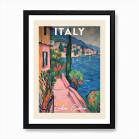 Lake Como Italy 2 Fauvist Painting  Travel Poster Art Print