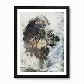 Poster Lion Africa Wild Animal Illustration Art 04 Art Print