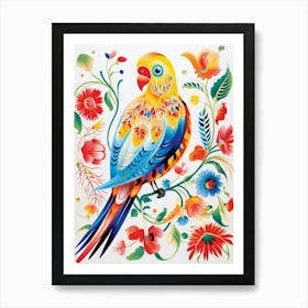 Scandinavian Bird Illustration Budgerigar 3 Art Print