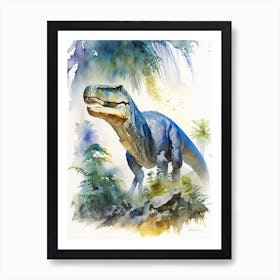 Megalosaurus 1 Watercolour Dinosaur Art Print