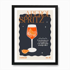 Aperol Spritz Cocktail Art Print