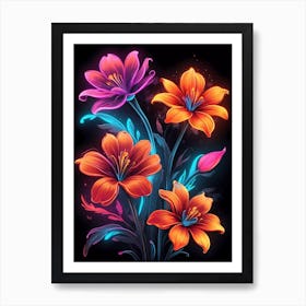 Colorful Lilies Art Print