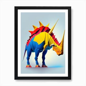 Avaceratops Primary Colours Dinosaur Art Print
