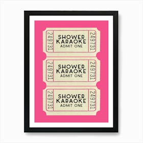 Shower Karaoke Bathroom Ticket Poster