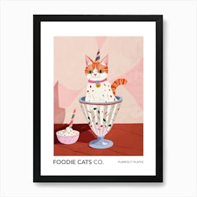Foodie Cats Co Cat And Sundae 3 Art Print