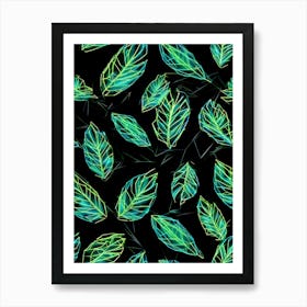 Futuristic Foliage Design A Pattern Art Print