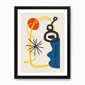 Mirò Inspired Abstract Eclectic Art 1 Art Print