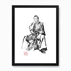 Smoking Samurai Art Print