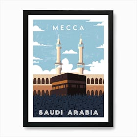 Mecca, Saudi Arabia — Retro travel minimalist poster Art Print