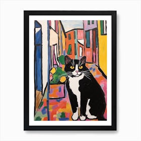 Painting Of A Cat In Modena Italy Art Print