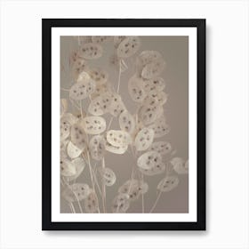 Cream Grey Confetti Plant Art Print