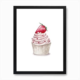 Sweet Cupcake Watercolor Art Print