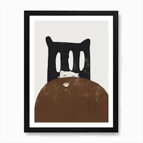 Cat under the table Art Print