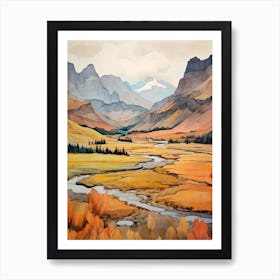 Autumn National Park Painting Banff National Park Alberta Canada 1 Art Print