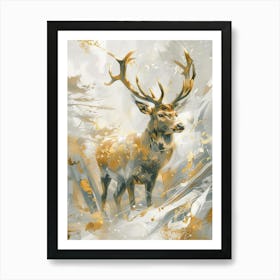 Deer Precisionist Illustration 3 Art Print