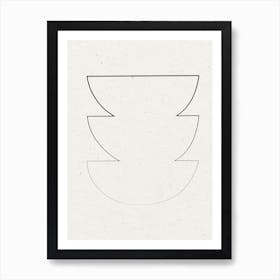 Three Bowls Line Art Modern Art Print