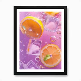 Ice Cubes In Water Art Print