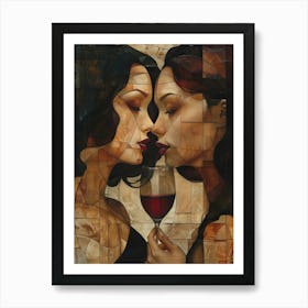 Two Women Kissing 4 Art Print