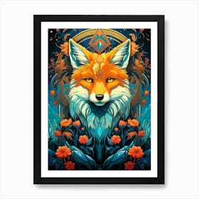 Fox Flow Dreamcatcher Art Print