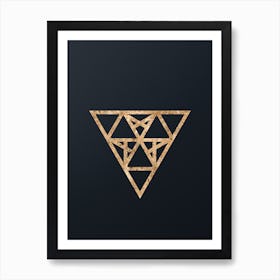 Abstract Geometric Gold Glyph on Dark Teal n.0479 Art Print