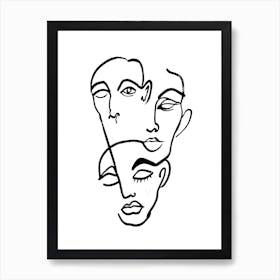 Faces 12 Line Art Print