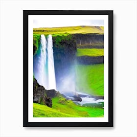 Langisjór Waterfall, Iceland Majestic, Beautiful & Classic (2) Art Print