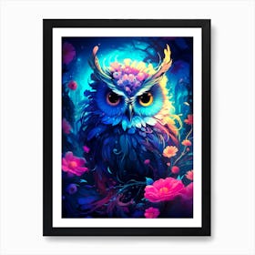 Owl In The Forest 1 Art Print