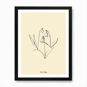 Into the Garden Snowdrops Fine Drawing Art Print