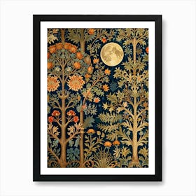 William Morris Moon And Trees Art Print