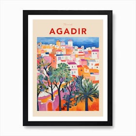 Agadir Morocco 3 Fauvist Travel Poster Art Print