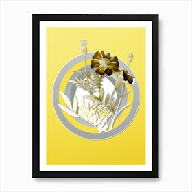 Botanical Mexican Marigold in Gray and Yellow Gradient n.436 Art Print