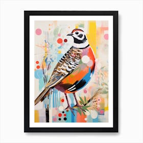 Bird Painting Collage Partridge 2 Art Print