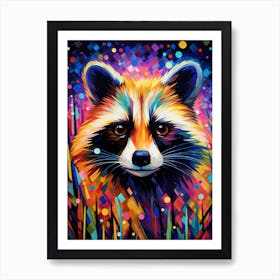 A Guadeloupe Raccoon Vibrant Paint Splash 3 Art Print