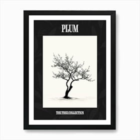 Plum Tree Pixel Illustration 1 Poster Art Print