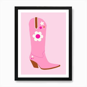 Cowboy Boot | 01 - Pink Art Print