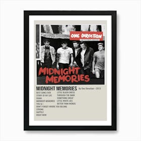 MIDNIGHT MEMORIES By One Direction. 2013 Poster Art Print