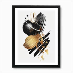 Gold Brush Strokes Canvas Art 3 Poster