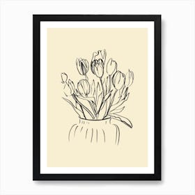 Tulips Study In A Vase Art Print