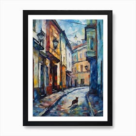 Painting Of Moscow Russia With A Cat In The Style Of Impressionism 1 Art Print