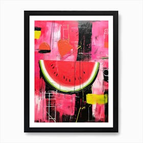 Tropical Palette: Neo-Expressionist Watermelon Rhapsody Art Print