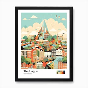 The Hague, Netherlands, Geometric Illustration 2 Poster Art Print