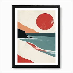 Sunset At The Beach, Scandinavian Simplicity 4 Art Print