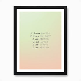 Affirmations Gradient 1 Art Print