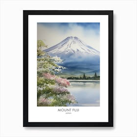 Mount Fuji 1 Watercolour Travel Poster Art Print