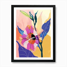 Colourful Flower Illustration Morning Glory 4 Art Print