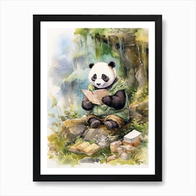 Panda Art Geocaching Watercolour 4 Art Print