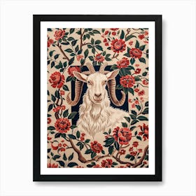 Chinese Lunar Year Of The Goat 1 Full William Morris Style Art Print