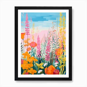 Wild Flower Garden Contemporary illustration Art Print